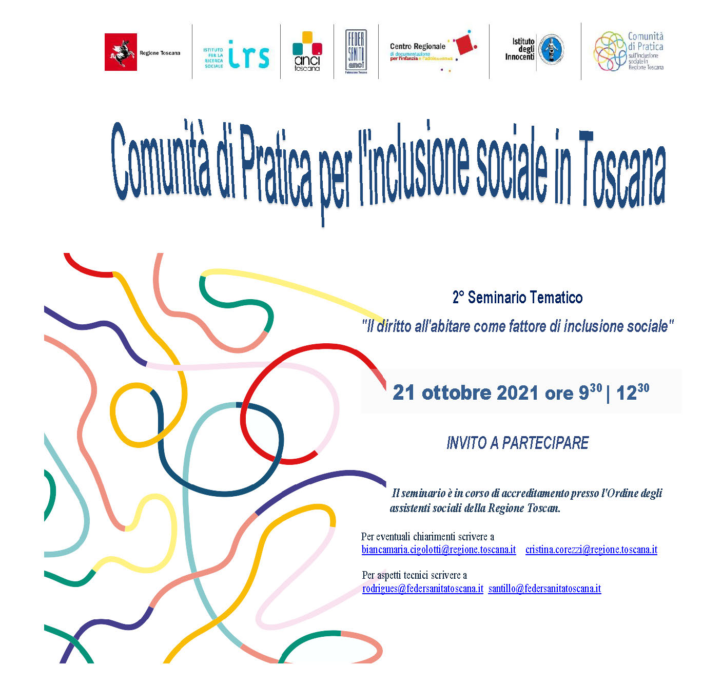 save the date – “Il diritto all’abitare come fattore di inclusione sociale”- 21 ottobre ore 9,30.